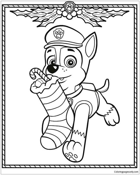 Free Printable Paw Patrol Christmas Coloring Pages